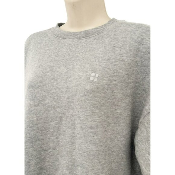 SWEATY BETTY Essentials Crew Neck Women's Size XS Gray Sweatshirt Slouchy - Picture 3 of 8